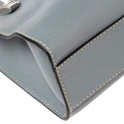 Pre Owned Marc Jacobs Stone Blue Soft Leather Mini Grind Tote