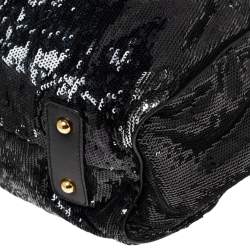 Pre Owned Marc Jacobs Blue/Black Sequin,Suede and Leather New York Rocker Stam Satchel