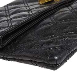 Pre Owned Marc Jacobs Black Quilted Leather Eugenie Clutch