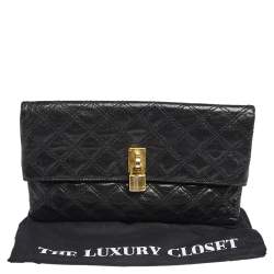 Pre Owned Marc Jacobs Black Quilted Leather Eugenie Clutch