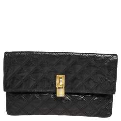 Pre Owned Marc Jacobs Black Quilted Leather Eugenie Clutch