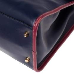 Pre Owned Marc Jacobs Blue/Pink Leather Madison Tote