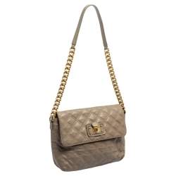 Pre Owned Marc Jacobs Taupe Leather Day To Night Single Shoulder Bag