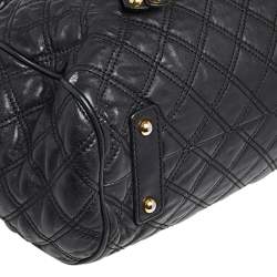 Pre Owned Marc Jacobs Black Quilted Leather Stam Satchel