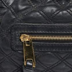 Pre Owned Marc Jacobs Black Quilted Leather Stam Satchel