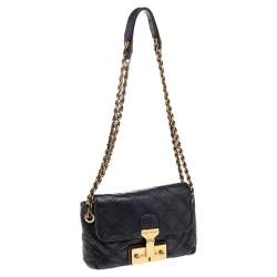 Pre Owned Marc Jacobs Black Quilted Leather Baroque Shoulder Bag