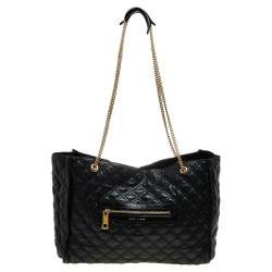 Pre Owned Marc Jacobs Black Quilted Leather Tote