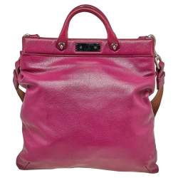 Pre Owned Marc Jacobs Purple Leather Robert Duffy Tote