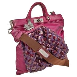 Pre Owned Marc Jacobs Purple Leather Robert Duffy Tote
