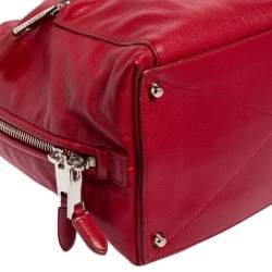 Marc Jacobs Red Leather Front Pocket Bowler Bag