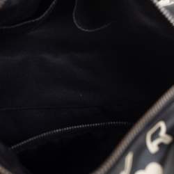 Pre Owned Marc Jacobs Black/White Dreamy Logo Coated Canvas and Leather Eazy Taryn Boston Bag