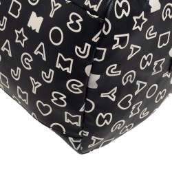 Pre Owned Marc Jacobs Black/White Dreamy Logo Coated Canvas and Leather Eazy Taryn Boston Bag