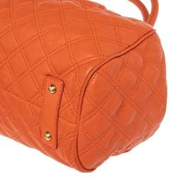 Pre Owned Marc Jacobs Orange Quilted Leather Stam Satchel