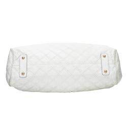 Pre Owned Marc Jacobs Ivory Quilted Leather Stam Satchel