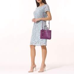 Pre Owned Marc Jacobs Purple Leather Mini Grind Tote