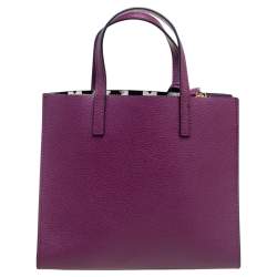 Pre Owned Marc Jacobs Purple Leather Mini Grind Tote