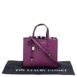 Pre Owned Marc Jacobs Purple Leather Mini Grind Tote