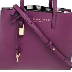 Pre Owned Marc Jacobs Purple Leather Mini Grind Tote