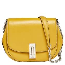 Pre Owned Marc Jacobs Yellow Leather West End The Jane Saddle Shoulder Bag 