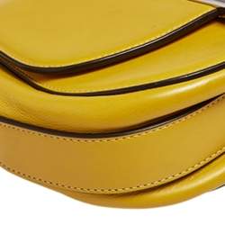 Pre Owned Marc Jacobs Yellow Leather West End The Jane Saddle Shoulder Bag 