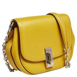 Pre Owned Marc Jacobs Yellow Leather West End The Jane Saddle Shoulder Bag 