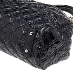 Pre Owned Marc Jacobs Black Quilted Patent Leather Stam Shoulder Bag
