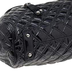 Pre Owned Marc Jacobs Black Quilted Patent Leather Stam Shoulder Bag