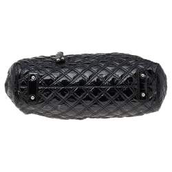 Pre Owned Marc Jacobs Black Quilted Patent Leather Stam Shoulder Bag