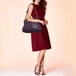 Pre Owned Marc Jacobs Purple Quilted Leather Cecilia Satchel