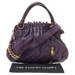 Pre Owned Marc Jacobs Purple Quilted Leather Cecilia Satchel