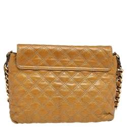Pre Owned Marc Jacobs Brown Quilted Leather Flap Padlock Shoulder Bag