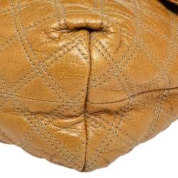 Pre Owned Marc Jacobs Brown Quilted Leather Flap Padlock Shoulder Bag