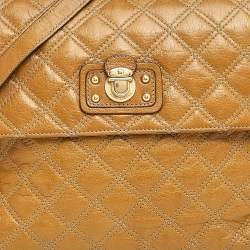 Pre Owned Marc Jacobs Brown Quilted Leather Flap Padlock Shoulder Bag