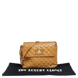 Pre Owned Marc Jacobs Brown Quilted Leather Flap Padlock Shoulder Bag