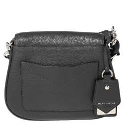 Pre Owned Marc Jacobs Dark Grey Leather Recruit Nomad Saddle Bag