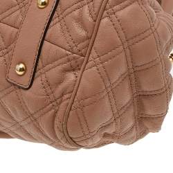 Pre Owned Marc Jacobs Dark Beige Quilted Leather Stam Shoulder Bag