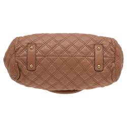 Pre Owned Marc Jacobs Dark Beige Quilted Leather Stam Shoulder Bag