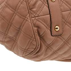 Pre Owned Marc Jacobs Dark Beige Quilted Leather Stam Shoulder Bag