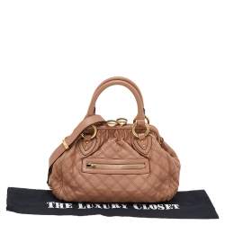 Pre Owned Marc Jacobs Dark Beige Quilted Leather Stam Shoulder Bag