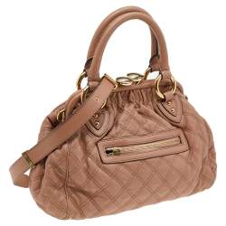 Pre Owned Marc Jacobs Dark Beige Quilted Leather Stam Shoulder Bag