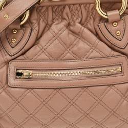 Pre Owned Marc Jacobs Dark Beige Quilted Leather Stam Shoulder Bag