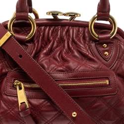 Marc Jacobs Red Quilted Leather Stam Shoulder Bag