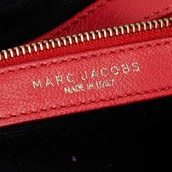 Pre Owned Marc Jacobs Bright Orange Quilted Leather Stam Satchel