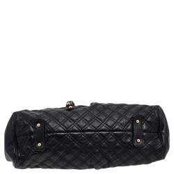Pre Owned Marc Jacobs Black Quilted Leather Stam Satchel