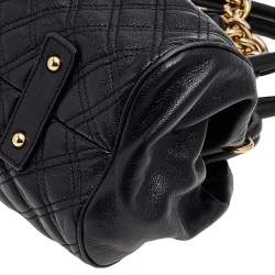 Pre Owned Marc Jacobs Black Quilted Leather Stam Satchel