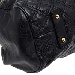 Pre Owned Marc Jacobs Black Quilted Leather Stam Satchel