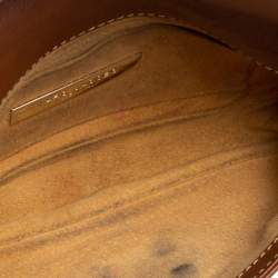 Pre Owned Marc Jacobs Brown Leather Pushlock Baguette Bag