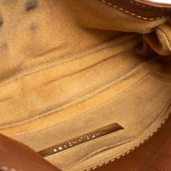 Pre Owned Marc Jacobs Brown Leather Pushlock Baguette Bag