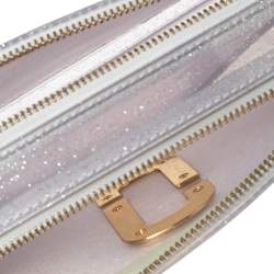 Pre Owned Marc Jacobs Silver Glitter Vinyl The Jelly Snapshot Shoulder Bag