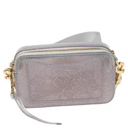 Pre Owned Marc Jacobs Silver Glitter Vinyl The Jelly Snapshot Shoulder Bag